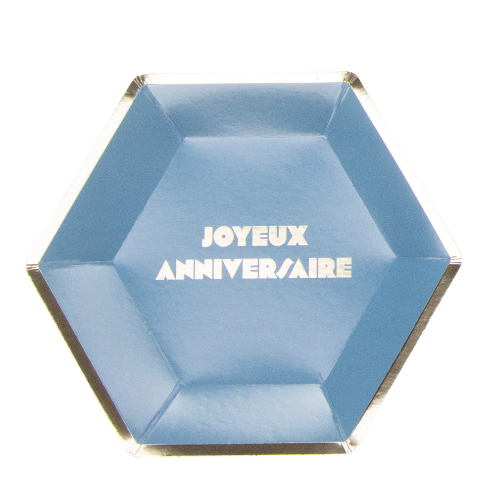 ASSIETTES MULTI JOYEUX ANNIVERSAIRE X8