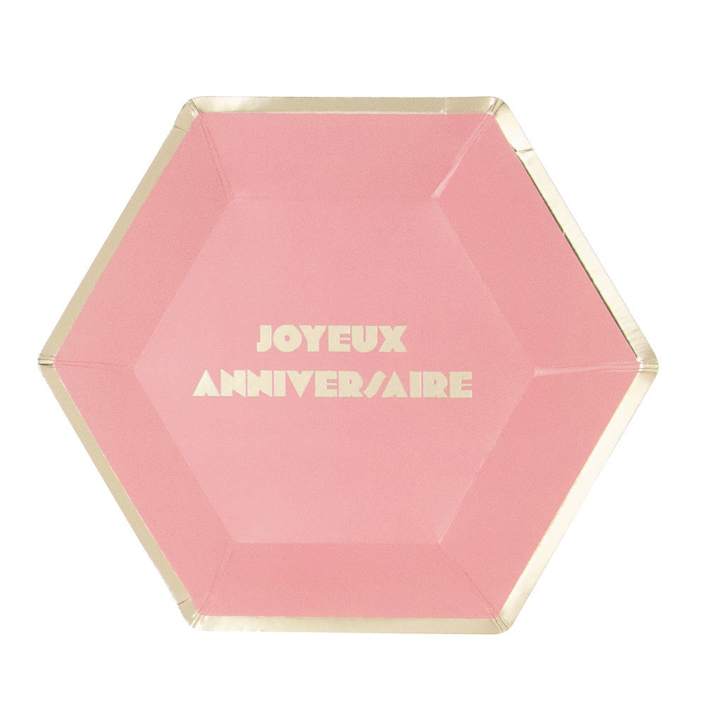 ASSIETTES MULTI JOYEUX ANNIVERSAIRE X8