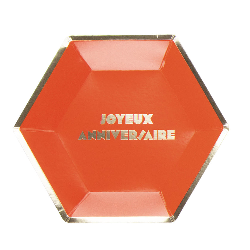 ASSIETTES MULTI JOYEUX ANNIVERSAIRE X8