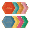 ASSIETTES HEXAGONALES MULTI JA  X 8