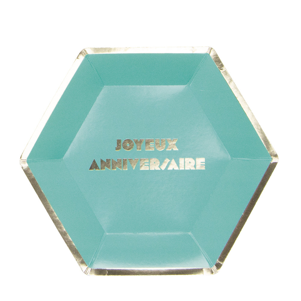 ASSIETTES MULTI JOYEUX ANNIVERSAIRE X8