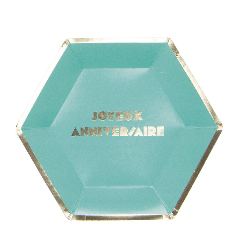 ASSIETTES MULTI JOYEUX ANNIVERSAIRE X8