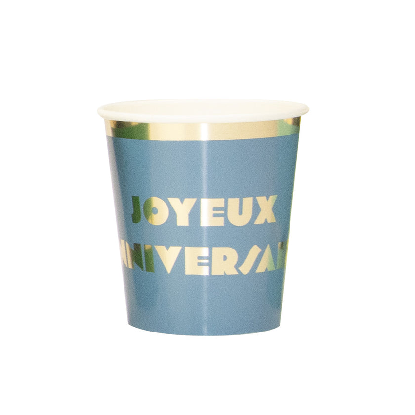 GOBELETS 200ML MULTI JOYEUX ANNIVERSAIRE X 8