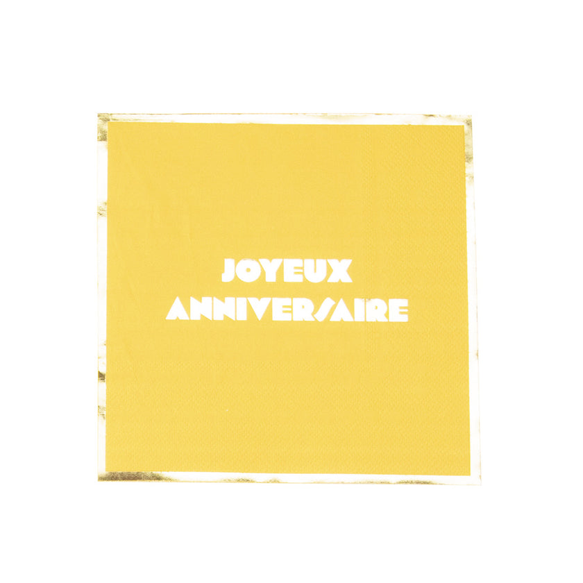 SERVIETTES MULTI JOYEUX ANNIVERSAIRE  X 16