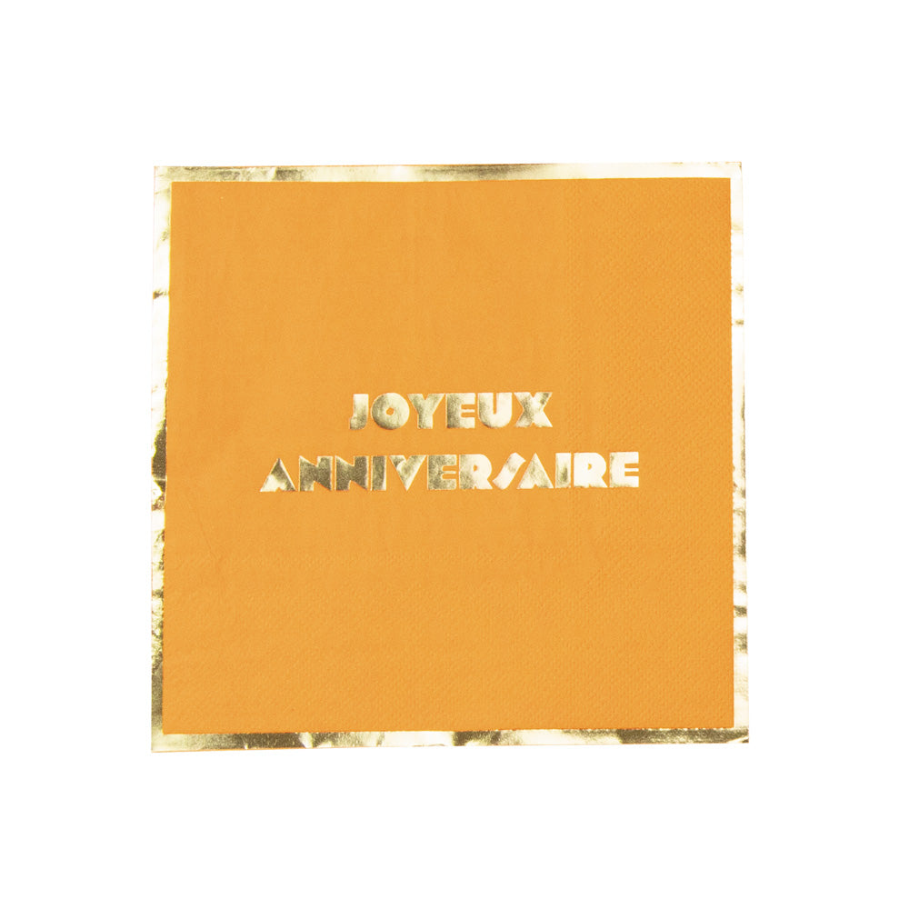 SERVIETTES MULTI JOYEUX ANNIVERSAIRE  X 16