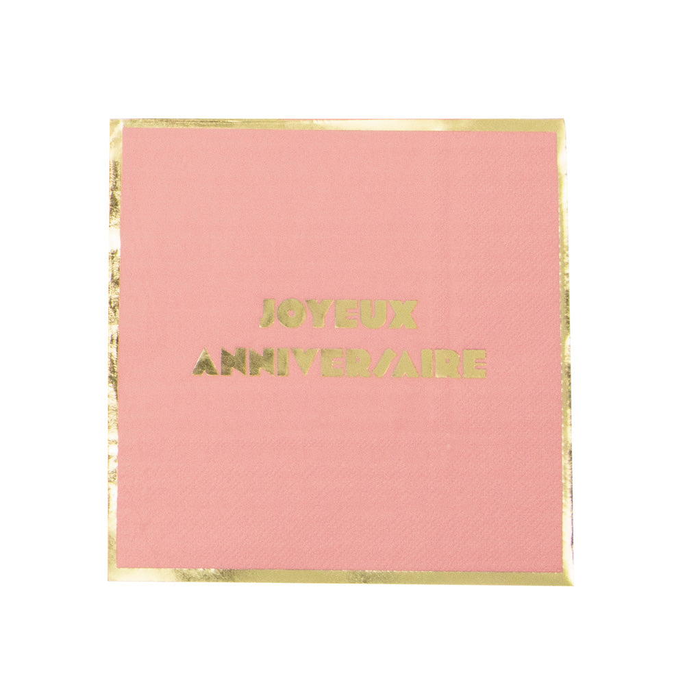SERVIETTES MULTI JOYEUX ANNIVERSAIRE  X 16
