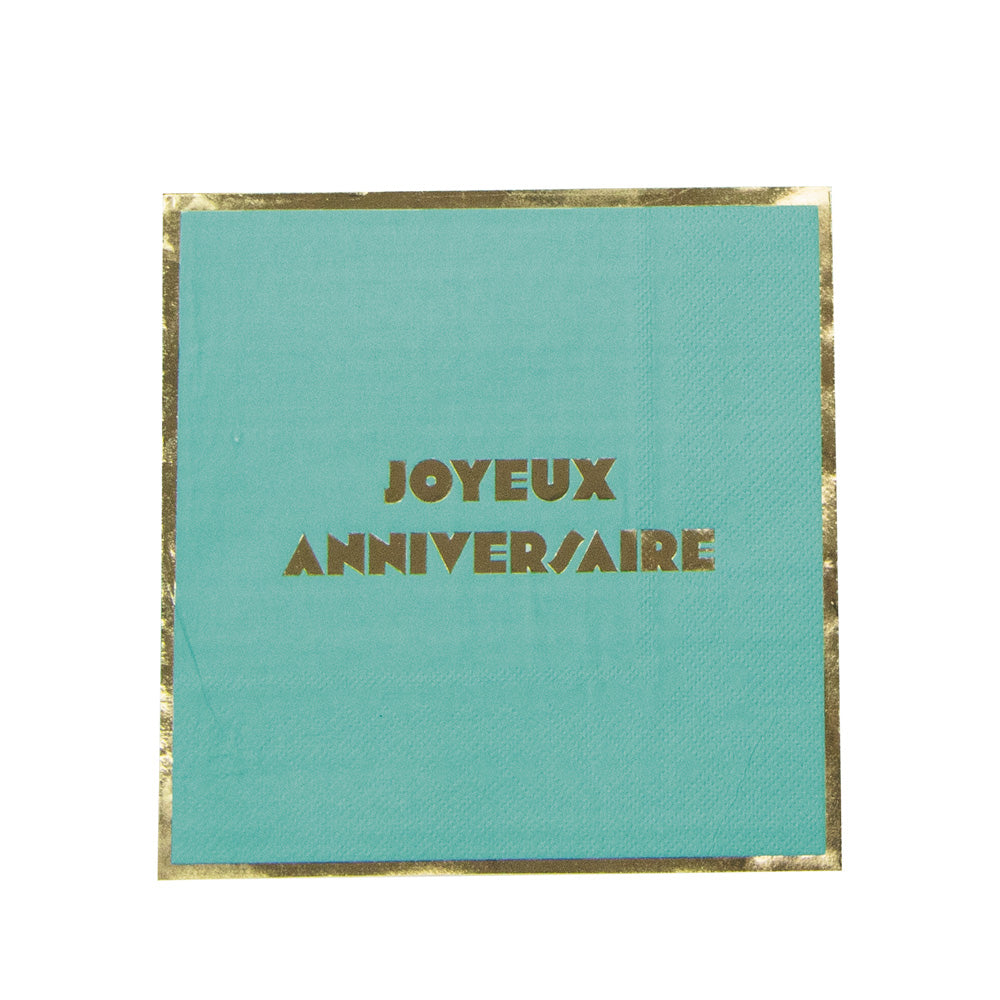 SERVIETTES MULTI JOYEUX ANNIVERSAIRE  X 16