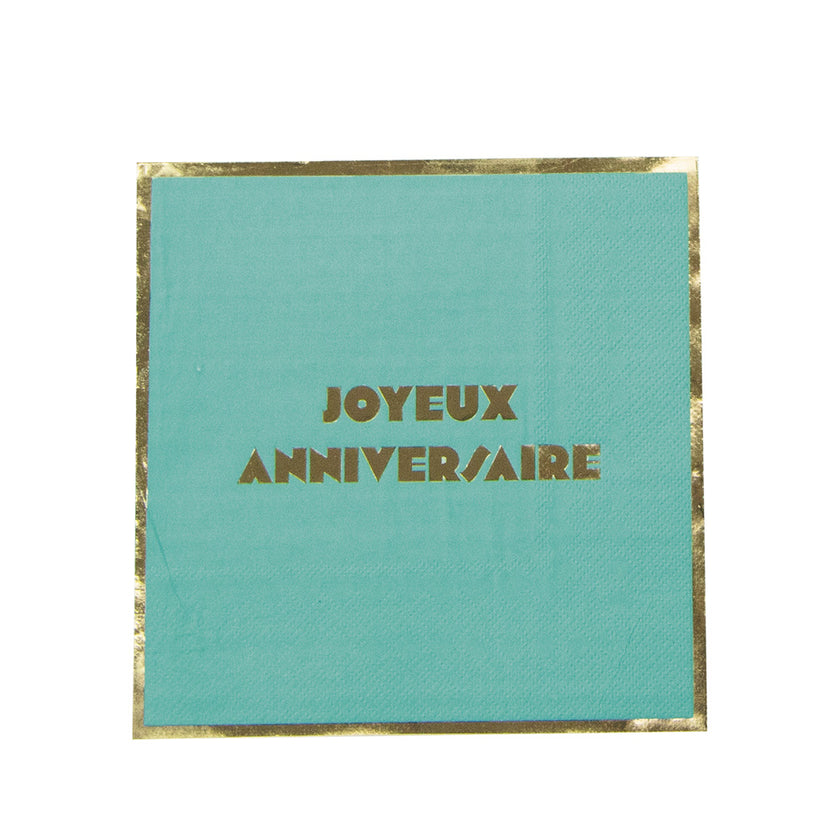 SERVIETTES MULTI JOYEUX ANNIVERSAIRE  X 16