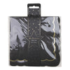 SERVIETTES FESTONNEES 33X33CM NOIRES ET OR X 16