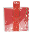 SERVIETTES FESTONNEES 33X33CM ROUGES ET OR X 16
