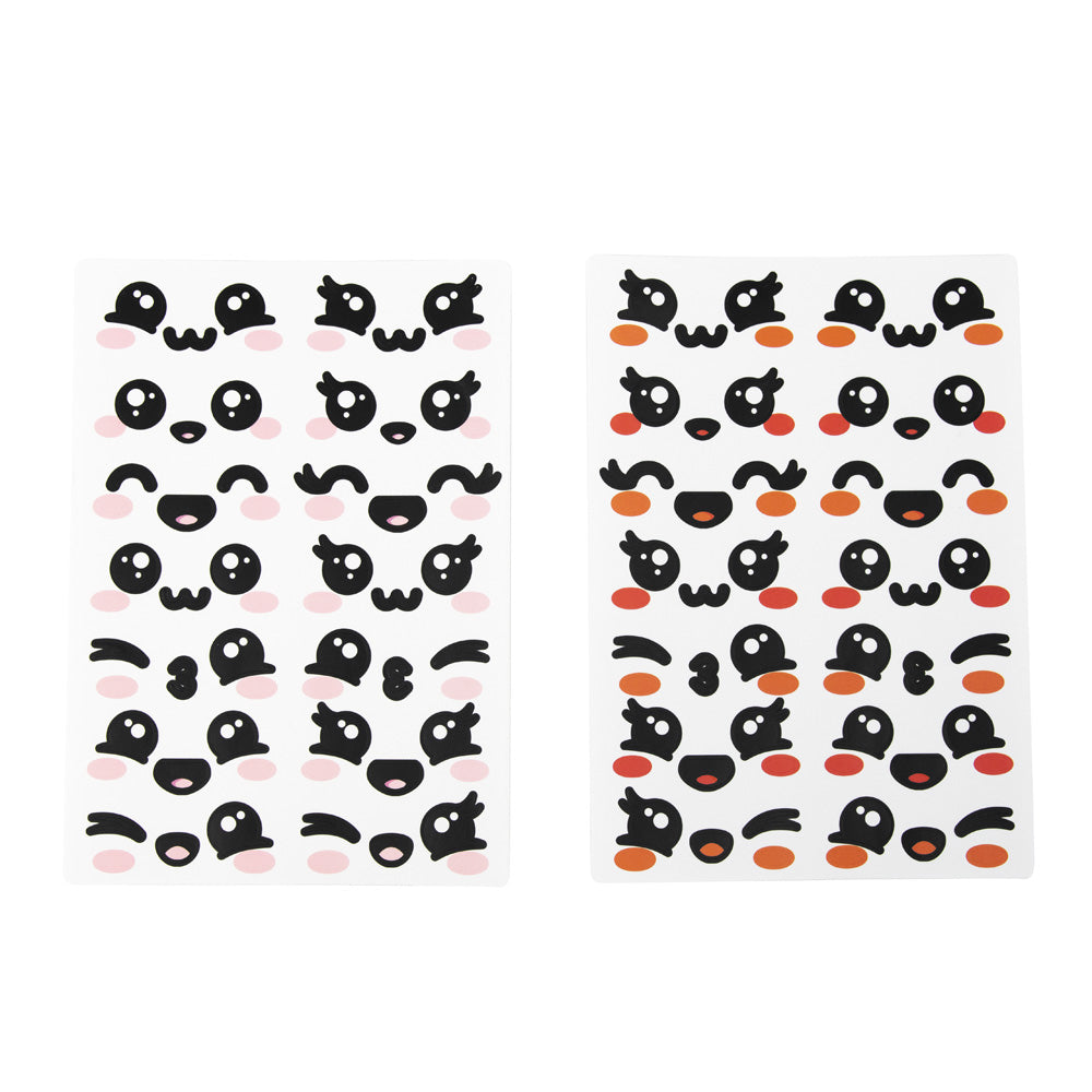 STICKERS VISAGES KAWAÏ JUNK FOOD X 28PCS