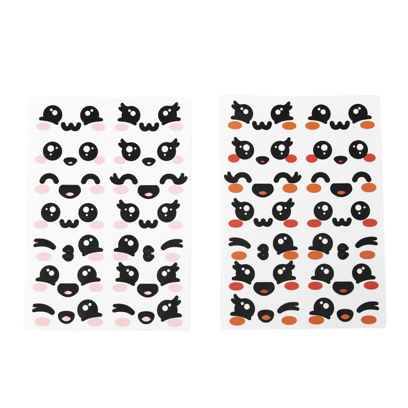STICKERS VISAGES KAWAÏ JUNK FOOD X 28PCS