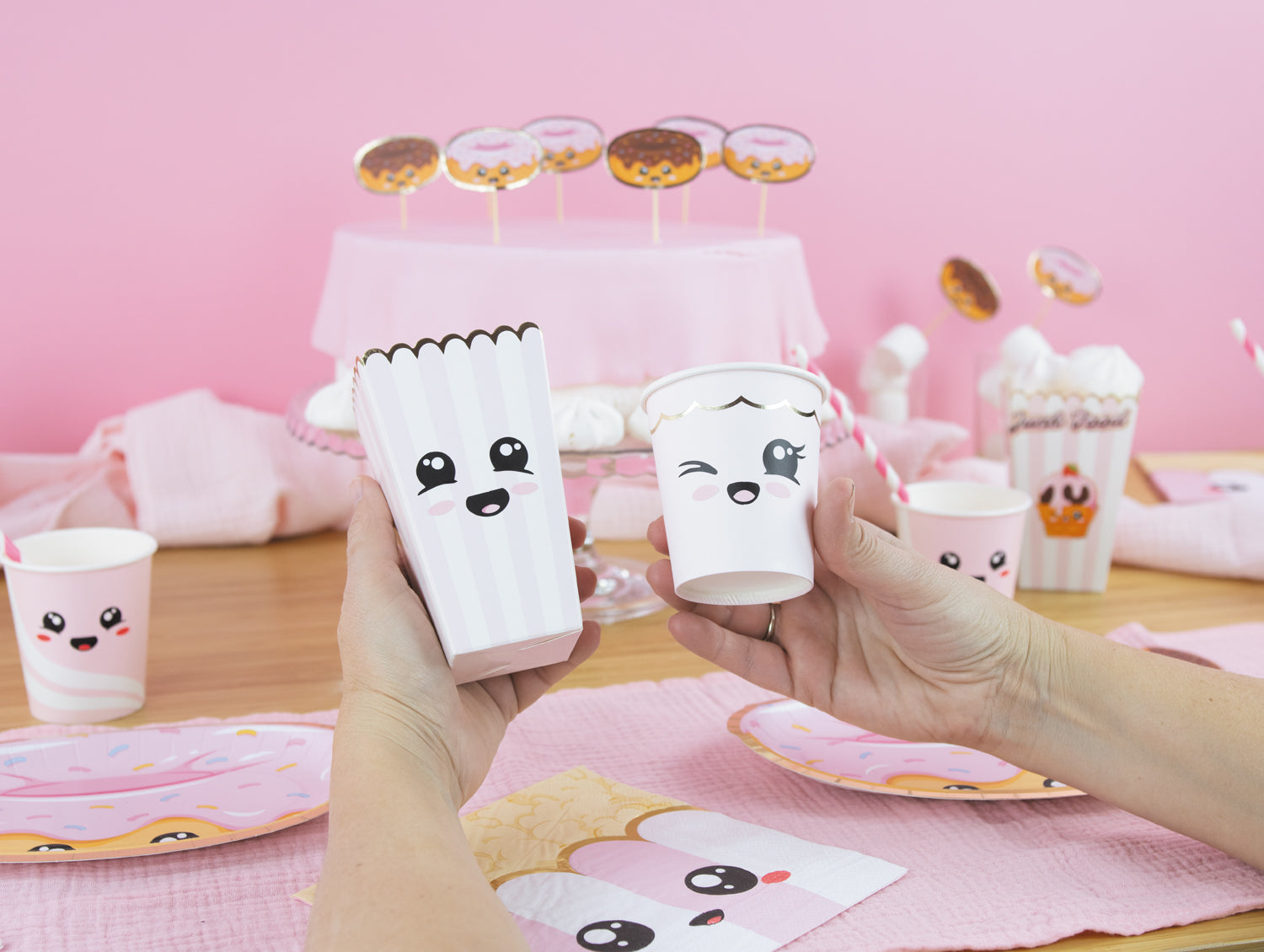 STICKERS VISAGES KAWAÏ JUNK FOOD X 28PCS