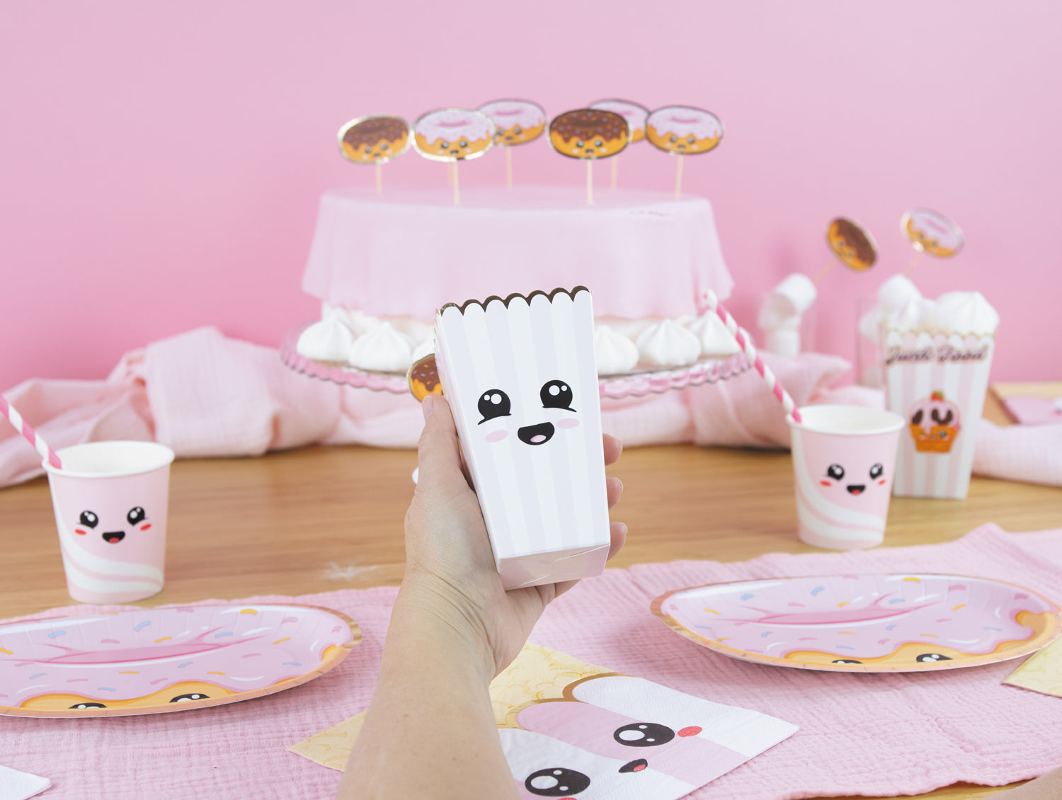STICKERS VISAGES KAWAÏ JUNK FOOD X 28PCS