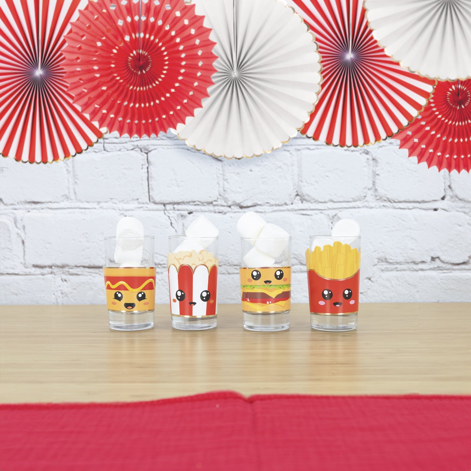 SET DE 8 DÉCORATIONS POUR VERRES SALTY JUNK FOOD