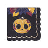 SERVIETTES FESTONNEES 33X33CM DIA DE LOS MUERTOS ET OR X 16
