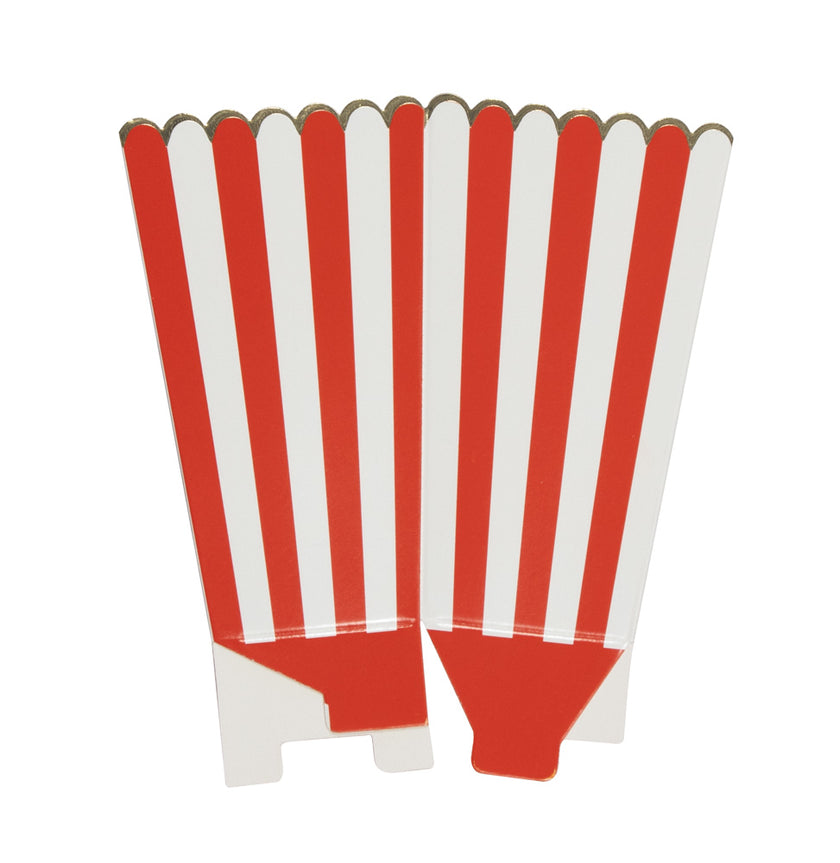 BOITES A POP-CORN ROUGE ET BLANCHE X 8