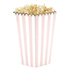 BOITES A POP-CORN ROSE PASTEL ET BLANCHE X 8