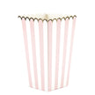 BOITES A POP-CORN ROSE PASTEL ET BLANCHE X 8