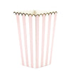 BOITES A POP-CORN ROSE PASTEL ET BLANCHE X 8