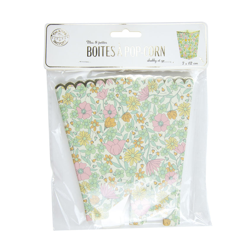 BOITES A POP-CORN SHABBY ET OR X 8