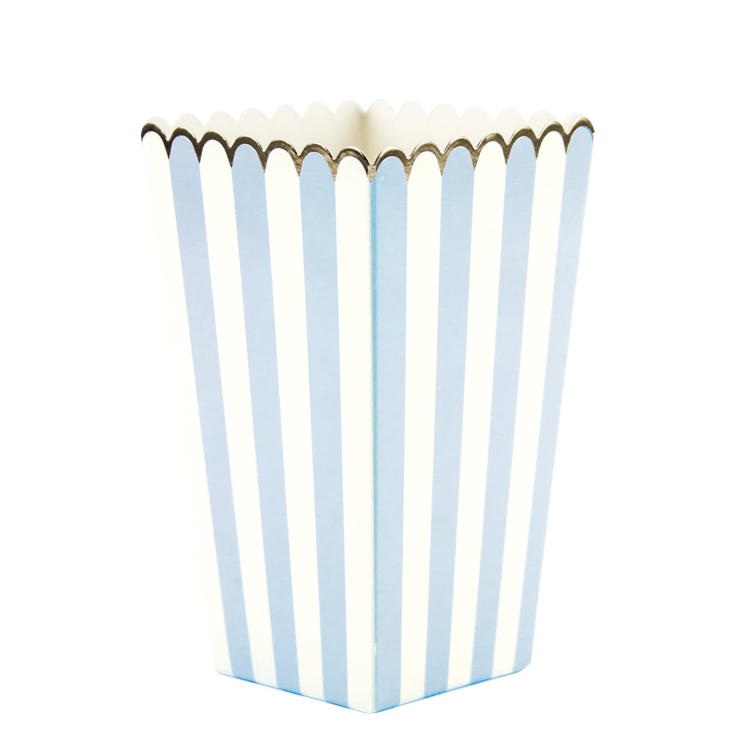 BOITES A POP-CORN BLEU PASTEL ET OR X 8