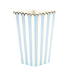 BOITES A POP-CORN BLEU PASTEL ET OR X 8