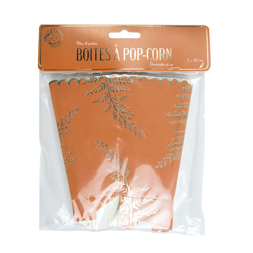 BOITES A POP-CORN FOUGERE TERRACOTTA X 8