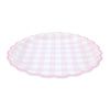 ASSIETTES FESTONNEES VICHY ROSE 23CM X 8