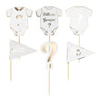 SET DE 6 DECORATIONS GENDER REVEAL POUR GATEAUX