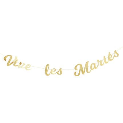 GUIRLANDE LETTRES VIVE LES MARIES OR
