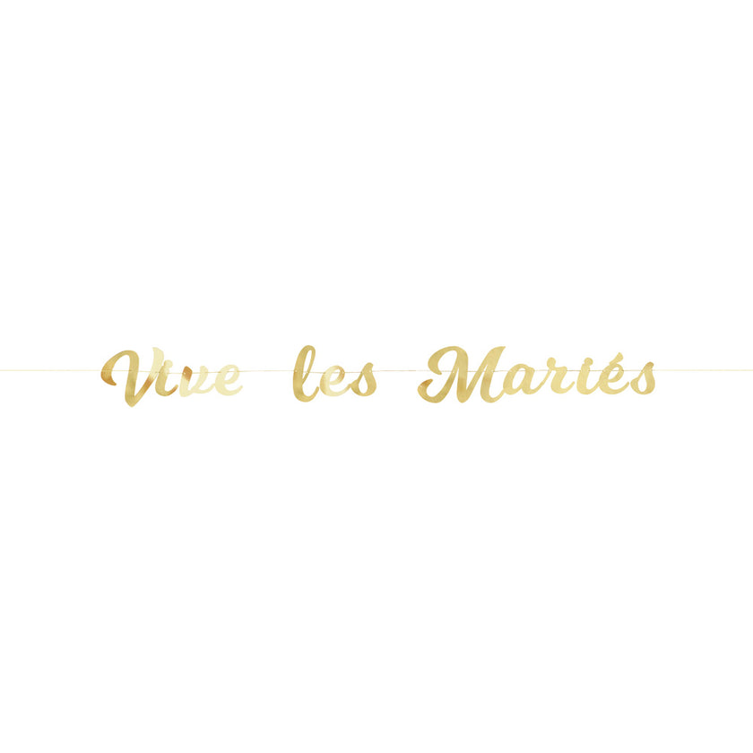 GUIRLANDE LETTRES VIVE LES MARIES OR