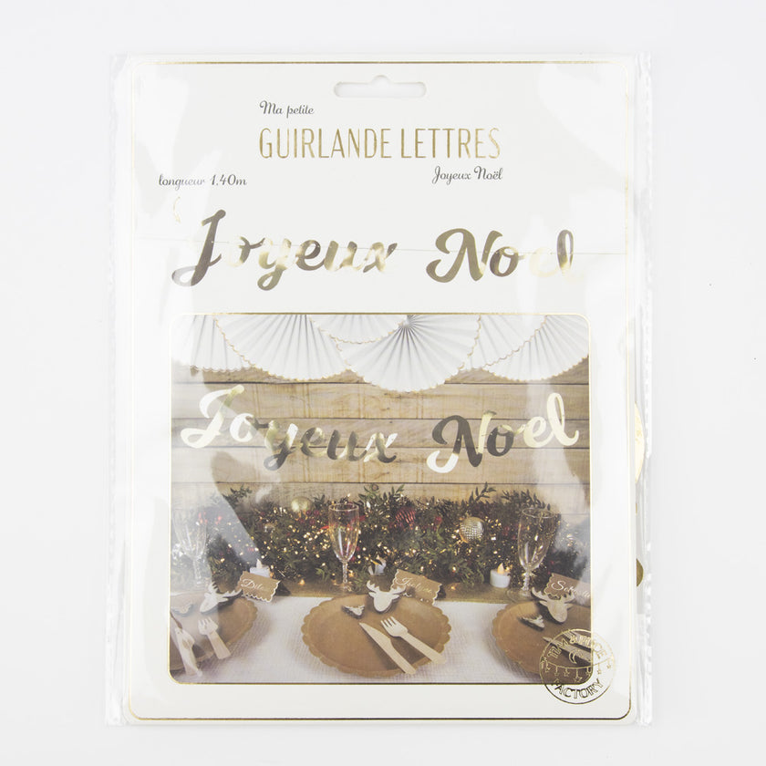 GUIRLANDE LETTRES JOYEUX NOEL OR
