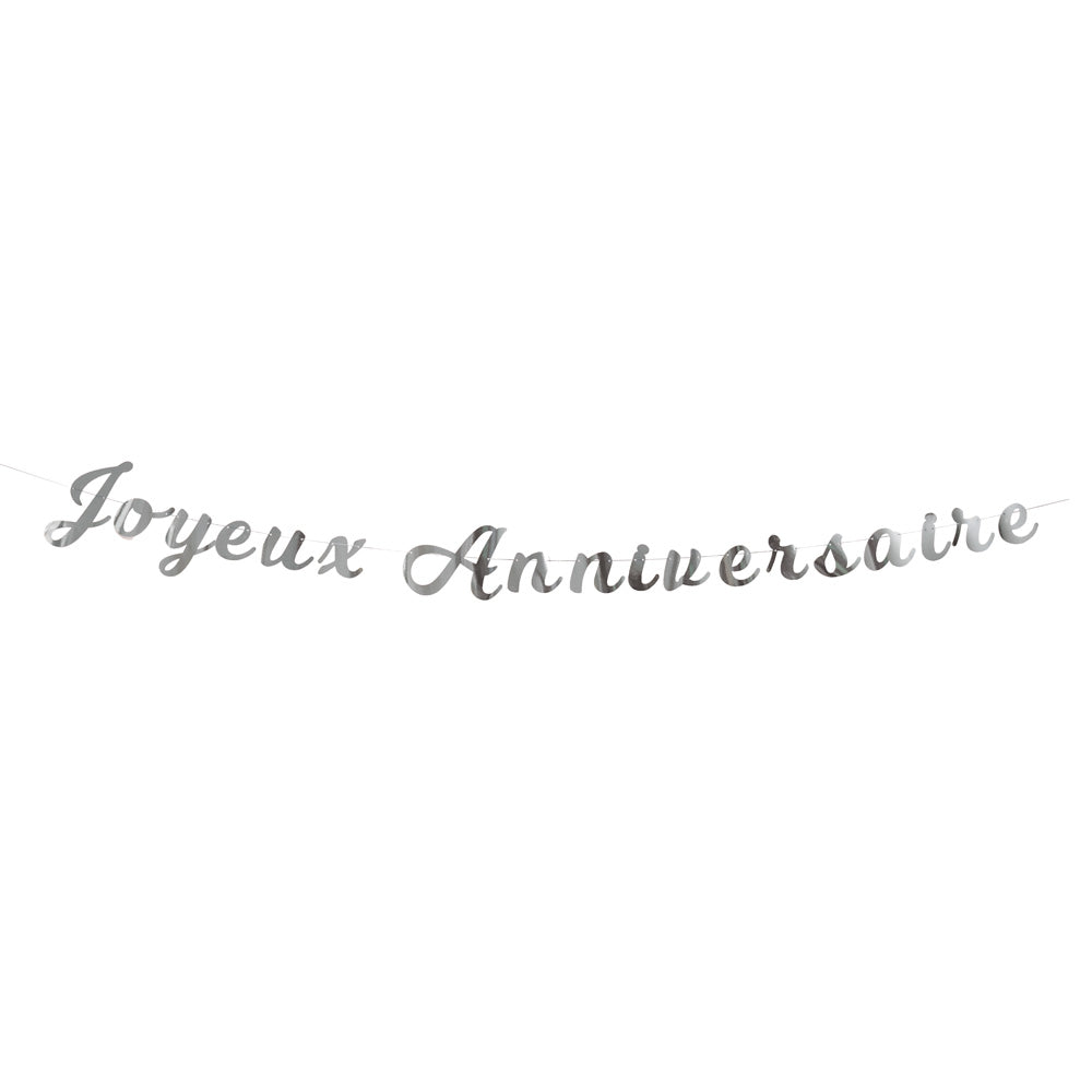 GUIRLANDE LETTRES JOYEUX ANNIVERSAIRE ARGENT