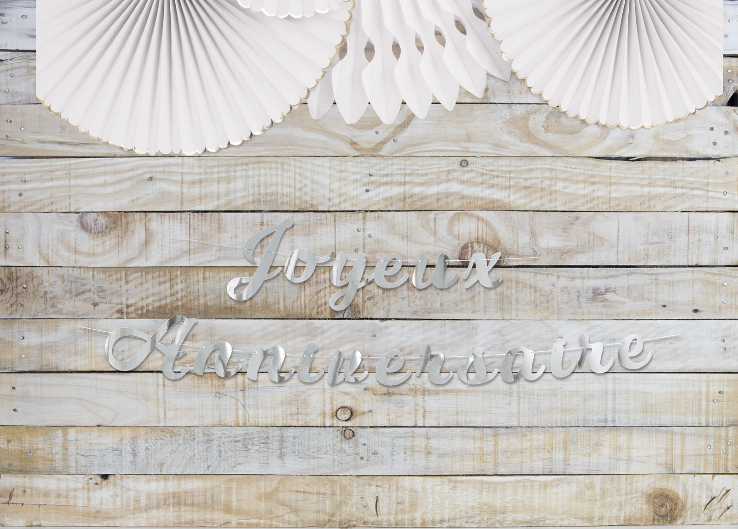 GUIRLANDE LETTRES JOYEUX ANNIVERSAIRE ARGENT
