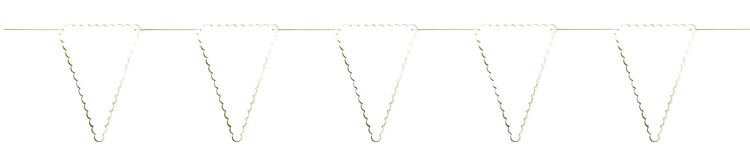 GUIRLANDE FANIONS FESTONNES BLANCHE ET OR 3M