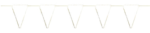 GUIRLANDE FANIONS FESTONNES BLANCHE ET OR 3M