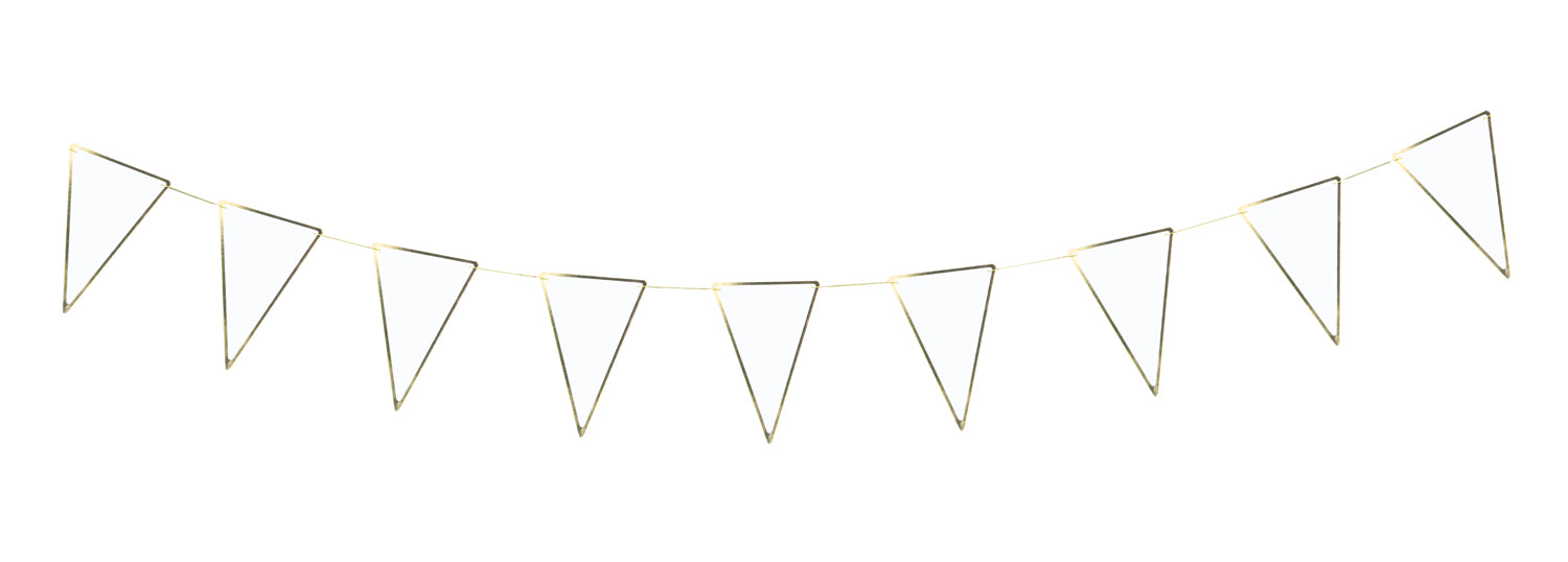 GUIRLANDE FANIONS BLANCHE ET OR 3M
