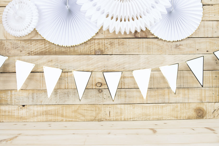 GUIRLANDE FANIONS BLANCHE ET OR 3M