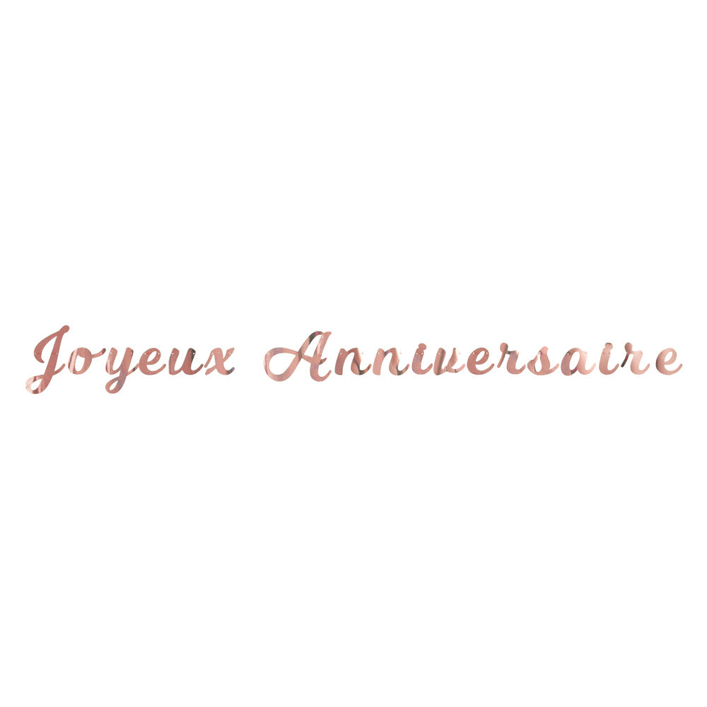 GUIRLANDE LETTRES JOYEUX ANNIVERSAIRE ROSE GOLD