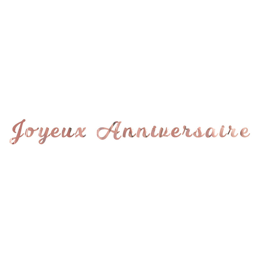 GUIRLANDE LETTRES JOYEUX ANNIVERSAIRE ROSE GOLD