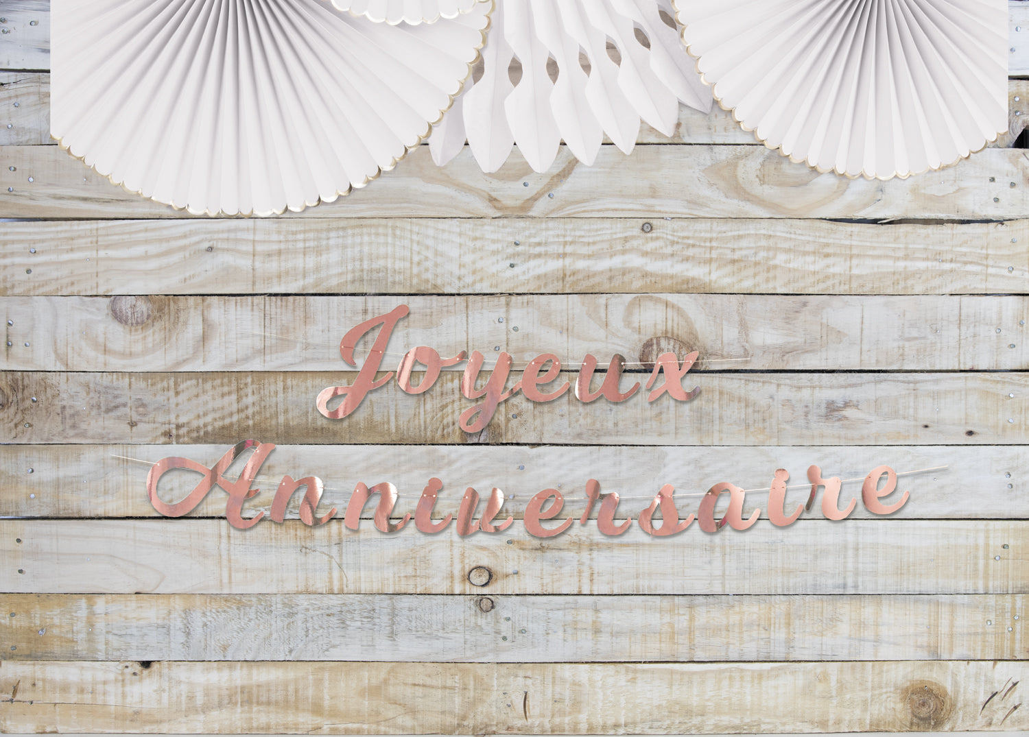 GUIRLANDE LETTRES JOYEUX ANNIVERSAIRE ROSE GOLD