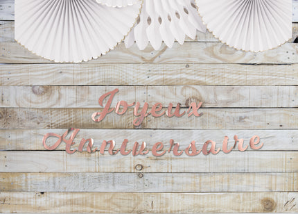 GUIRLANDE LETTRES JOYEUX ANNIVERSAIRE ROSE GOLD