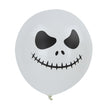 BALLONS DE BAUDRUCHE BLANCS VISAGES D HALLOWEEN X 6