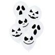 BALLONS DE BAUDRUCHE BLANCS VISAGES D HALLOWEEN X 6