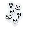 BALLONS DE BAUDRUCHE BLANCS VISAGES D HALLOWEEN X 6