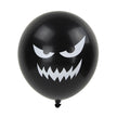 BALLONS DE BAUDRUCHE NOIRS VISAGES D HALLOWEEN X 6