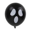 BALLONS DE BAUDRUCHE NOIRS VISAGES D HALLOWEEN X 6