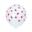 BALLONS DE BAUDRUCHE BLANCS ET COEURS ROUGES X 6