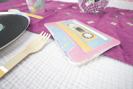SERVIETTES CASSETTE 90'S PARTY 19X29CM  X 16